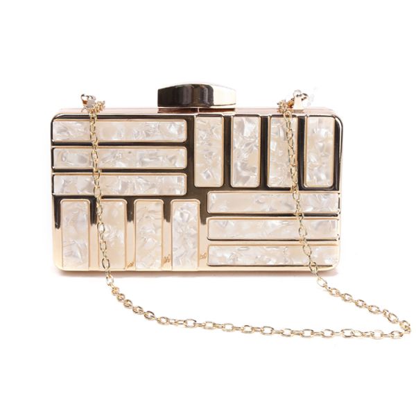 Marbling banquet bag European and American fashion dinner bag lady's handbag acrylic bag lady's clutch