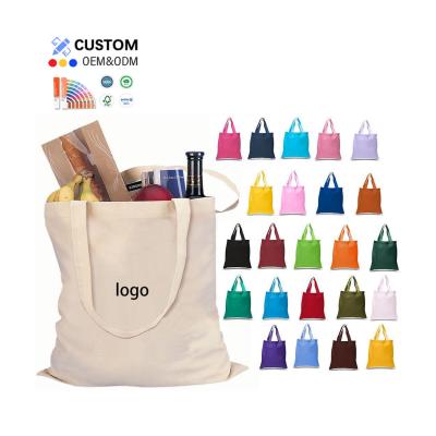 Sustainable Eco Friendly Custom Logo Shopping Handbag Eco-Friendly Reusable Groceries Tote 100% Natural Organic Cotton Canvas Bag