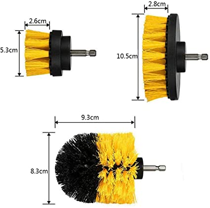PP Drill Scrubber Brush 3Pcs Cleaning Kit For Bathroom Surfaces