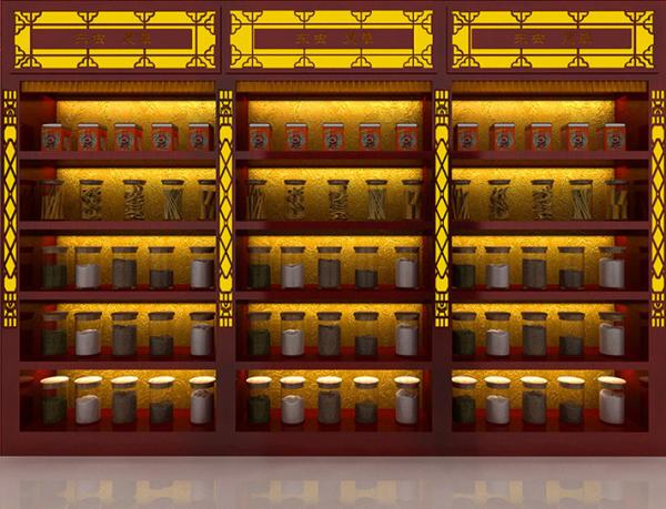 Delicate Chinese Pharmacy Store Display Metal Material Various Shapes Available