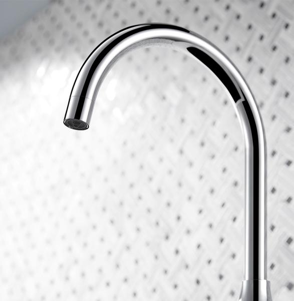 388mm 220.4mm Hot And Cold Water Kitchen Faucet Polished Finish