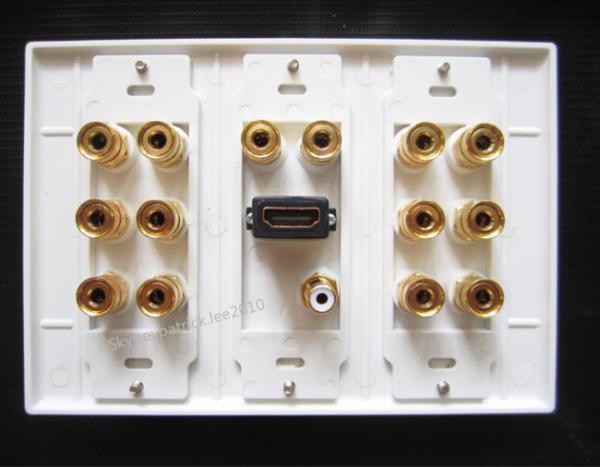 New Quality Multimedia Speaker Plate With HDMI Banana Jack Audio Connector For Theater