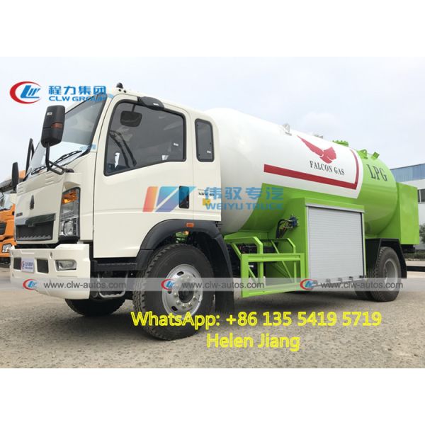 HOWO 6 Wheels 160HP 15000L RHD LPG Bobtail Tanker Truck