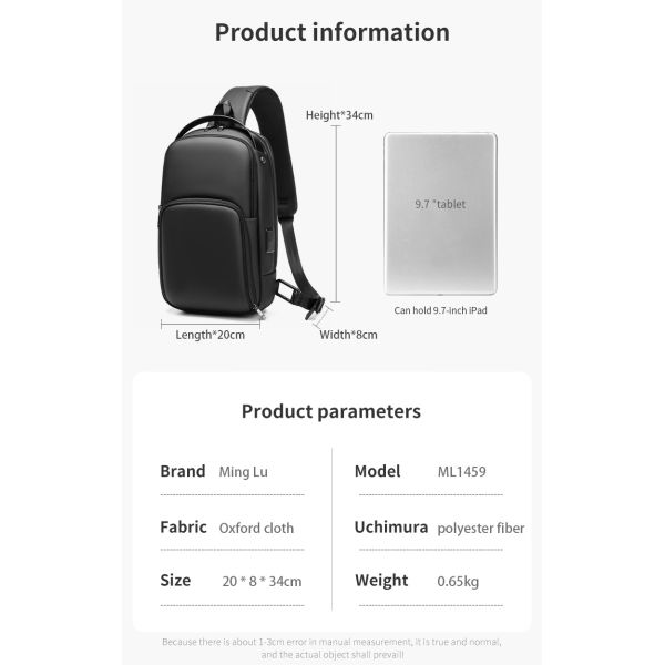 Вентиляция Спортивный кроссбоди для мужчин Торба с шлем, водостойкая