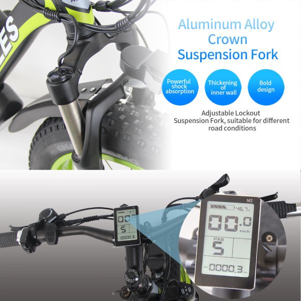 High Power 17.5AH Battery Electric Bike with Front Hub Motor and Aluminum Alloy Frame