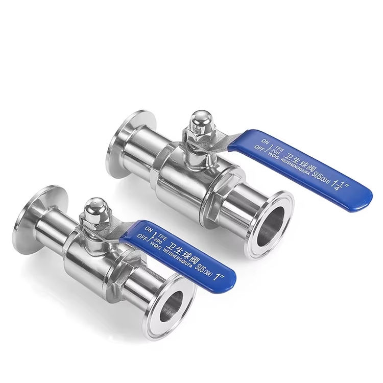 Stainless Steel Hygienic 2 Way Ball Valve Tri Clamp Connection for Food Beverage Pharmaceutical Pipeline