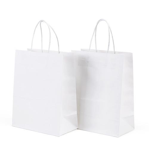 Impressão de gravura Logotipo personalizado Artesanato de compras Bolsa de papel Kraft para suas necessidades