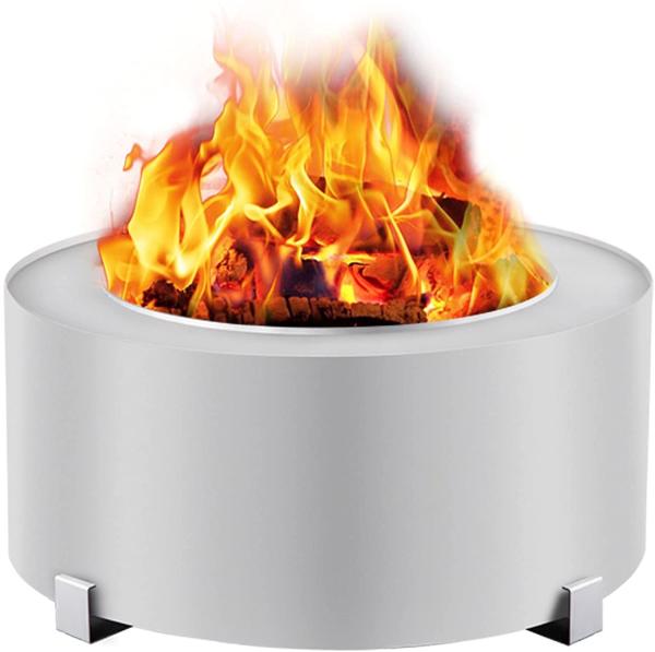 Double Wall Portable Round Smokeless Fire Pit For Outdoor Picnic Camping