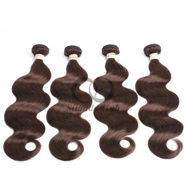 #4 Medium Brown Body Wave Remy Human Hair Bundles Sew In Weave Bundles Brazilian Bundle Deals