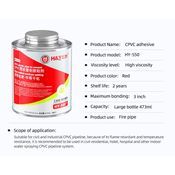 Water Based CPVC Pipe Adhesive UPVC Solvent Cement Glue Heavt Body