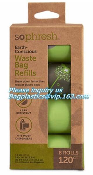 EN13432 BPI OK compost home ASTM D6400 certified biodegradable dog poop bags, Dog Poop Waste Trash Bag, Toilet Compostab
