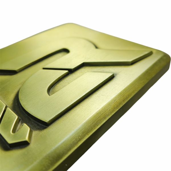 Custom Retro Bronze 3D Zinc Alloy Nameplate With Recessed Back
