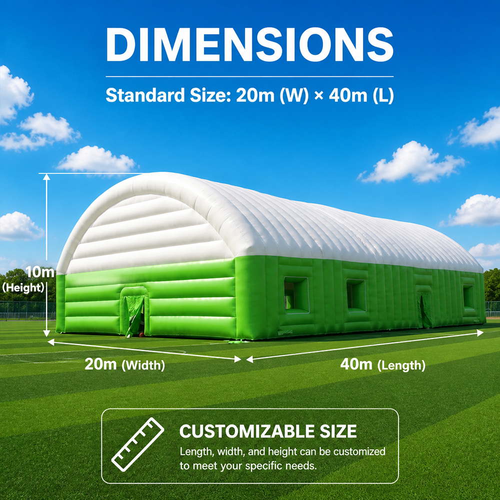 Custom Giant Inflatable Tent Daylight Sports Hall with Air Beam Structure for Football Academies, Schools, Sports Clubs and Multi-Purpose Indoor Training