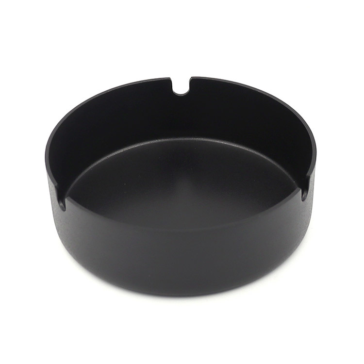 Round Aluminum Alloy Metal Ashtray with Multi-Color Matte Finish and Side Notches for Home Bar Hotel