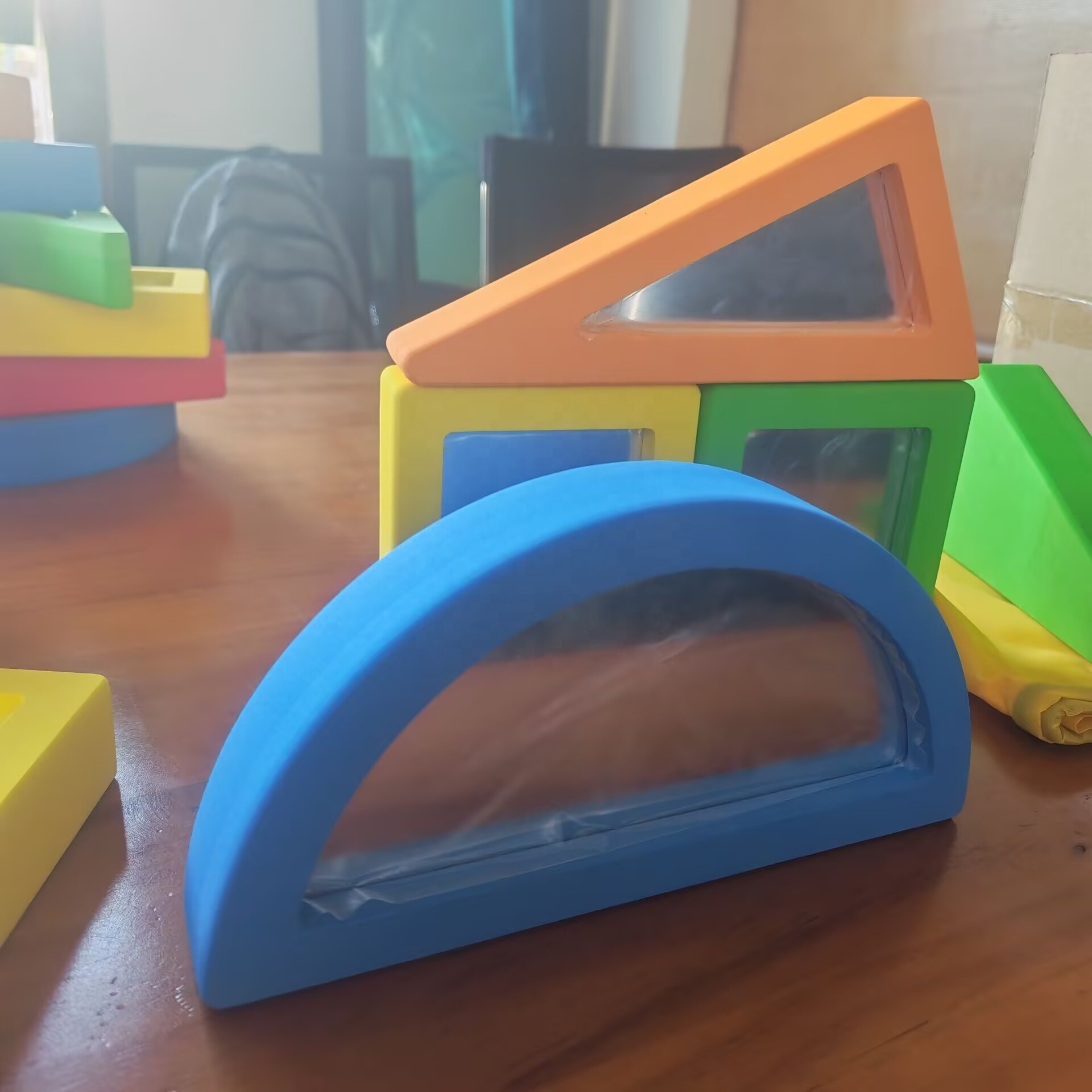 Soft Custom Die Cut Plastic EVA Framed Moulded Sensory Mirror Blocks For Kids Sensory Play