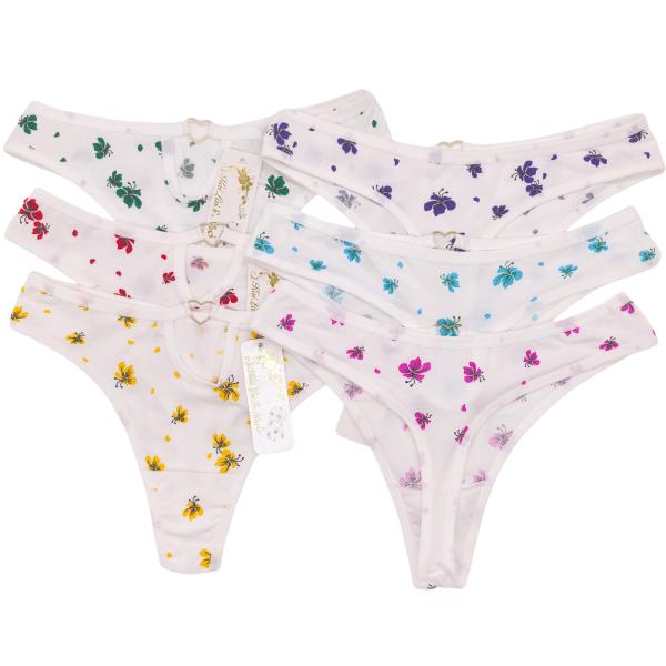 Women Thongs Panties Underwear Cotton High Quality Thongs Women Lingerie 12pcs/dozen Mix Colors Printed Thongs for Women
