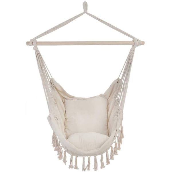 Висячий стул Садовый гамак на открытом воздухе Кемпинг с деревянным гамаком Стул Бохо гамак