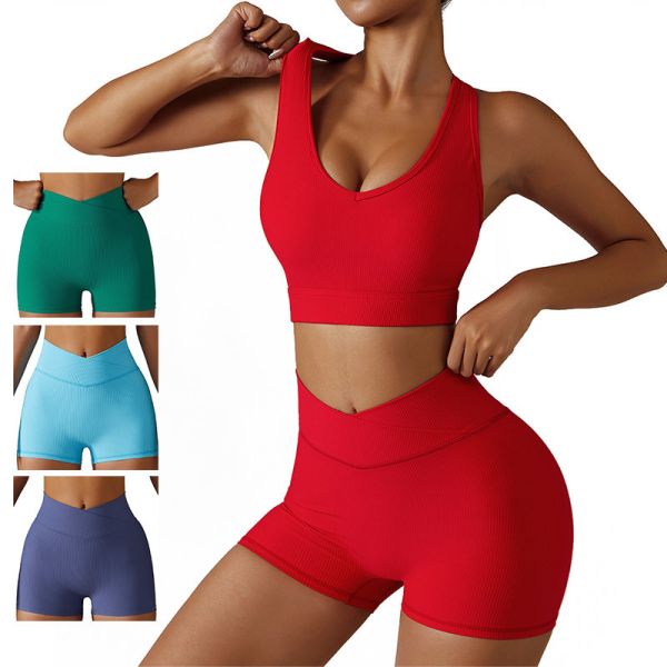 Le yoga d'été d'OEM courant l'élastique serré de taille court-circuite des