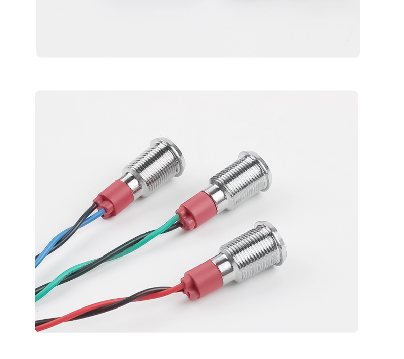 10MM Metal Indicator Light Waterproof High-Brightness LED With Wire Power Signal 6V 24V 220V Yellow Green Red Blue White