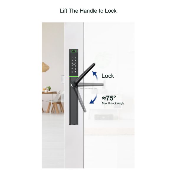 Wifi Remote Ttlock Fingerprint Ultra-slim Aluminum Tuya Sliding Door Smart Locks Digital Slim Smart Lock With App Unlock