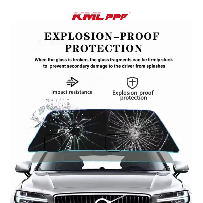 High Hydrophobic 7mil TPU Anti-Shatter Car Windshield Protection Film Self Healing UV Proof Anti Scratch for Body Position