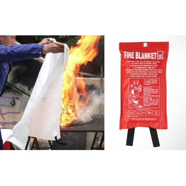 BS EN 1869 Heat Insulation 100% Fiberglass Safety Fire Blanket For Gas Station