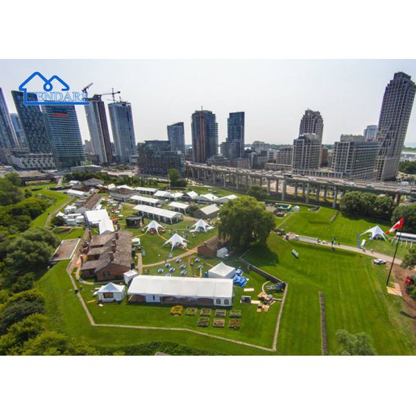 Full-Sidewall Garden Party Marquee Tents Hard-Pressed Aluminum Double-Layer Roof Reception Canopy Structure