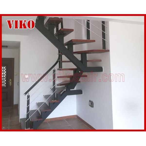 Steel Cable Stair VK92SC Treed American Oak WoodenHandrail Carbon Powder-coate Aluminum304 Stainless Steel