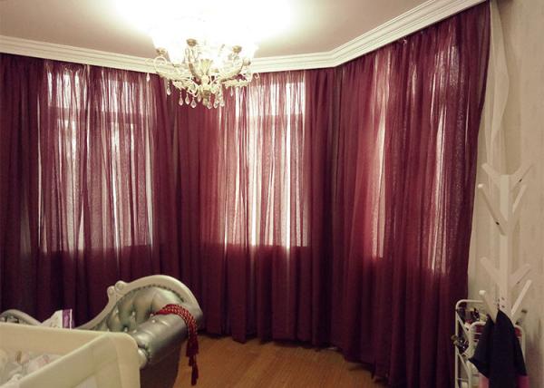 Lightweight Fabric Modern Window Curtains Multiple Colors For Home / Hotel