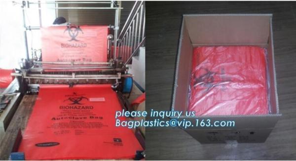 Saco waste médico do Biohazard para hospitais, sacos waste médicos plásticos da eliminação, saco médico do desperdício do Biohazard do Pe plástico