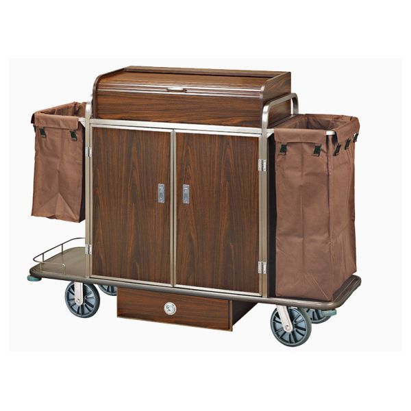 Вагонетки гостиничного сервиса гостиничного номера Брауна с 6 ППР дюймами сумок рицинусов сверхмощных Линен