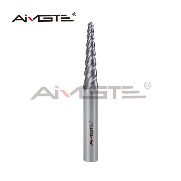 0.6μm 4 Flutes End Mill Taper Ball Nose Milling Cutter Customized For Non-Ferrous Metals