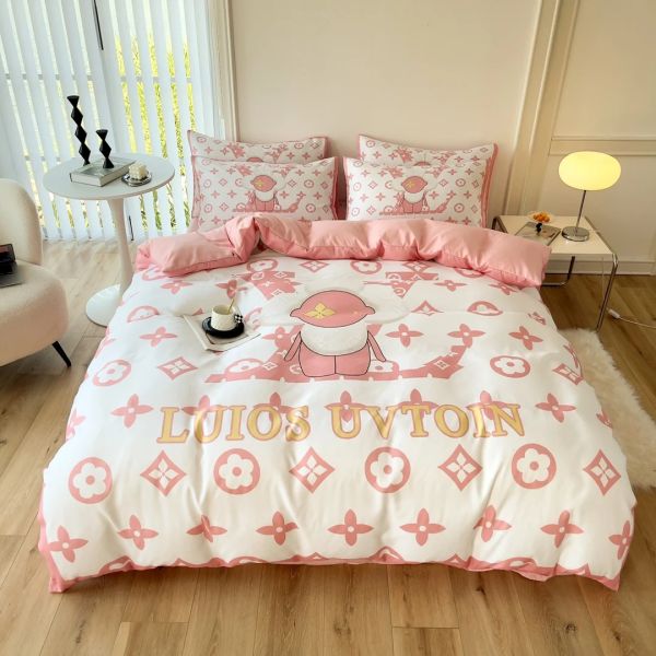 Популярность Пахта 4-в-1 постельное белье набор коричневый белый королевский размер Покрытие одеяла постельное белье