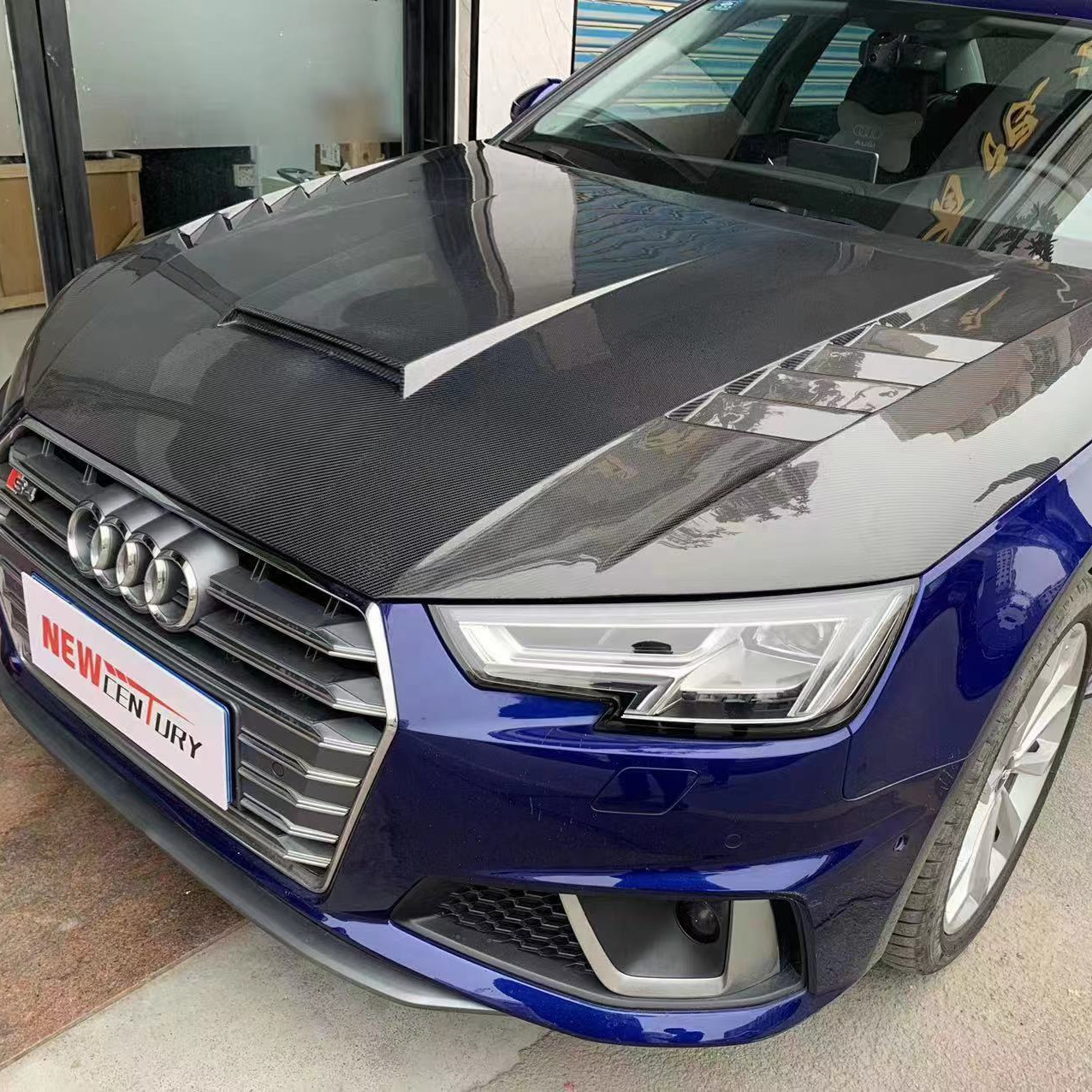 Lightweight 3K Twill Weave Carbon Fiber Cover for Audi A4 B9 RS4 S4 Modification