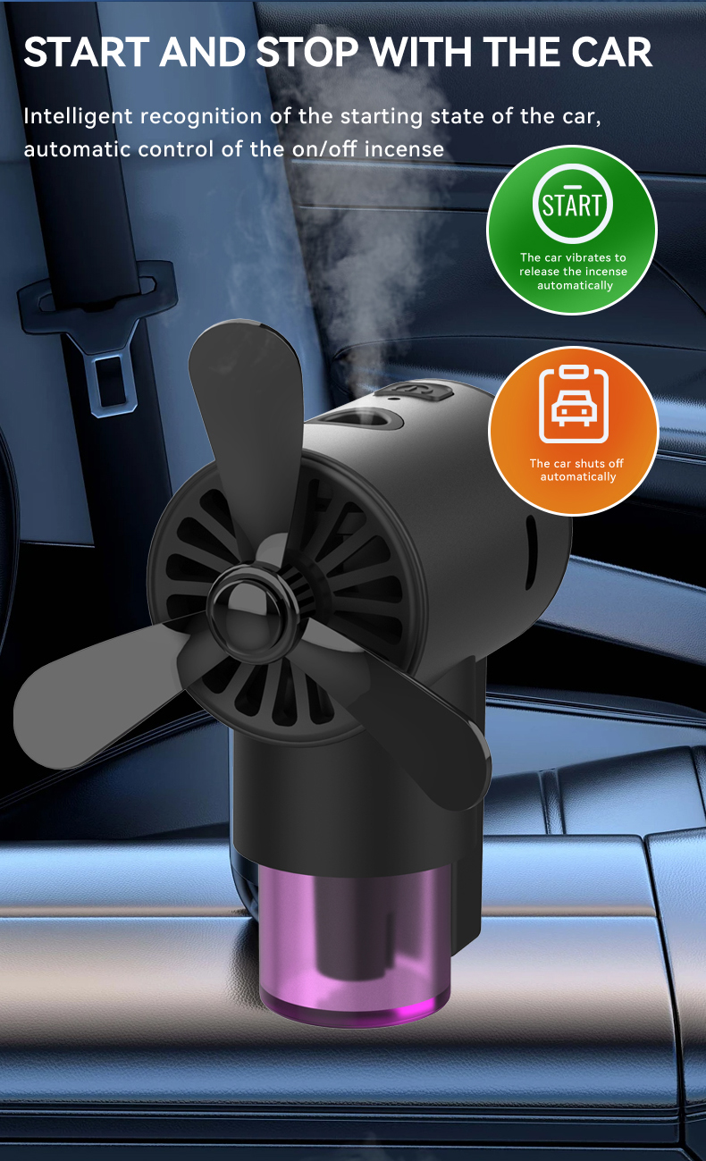 Fragrance Manufacturers Automatic Power on and off Luxury Car Perfume Smart Diffuser Custom Car Air Freshener With Logo
