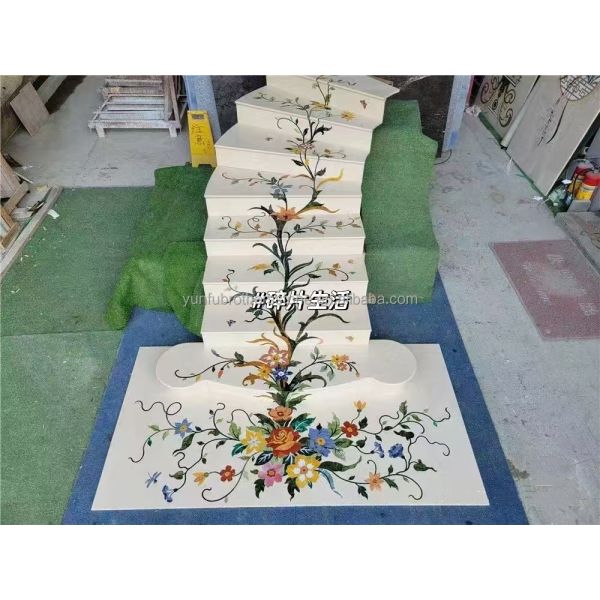 Modern Design Style Anti-Slip Beige Marble Staircase Carpet for Natural Stone Steps