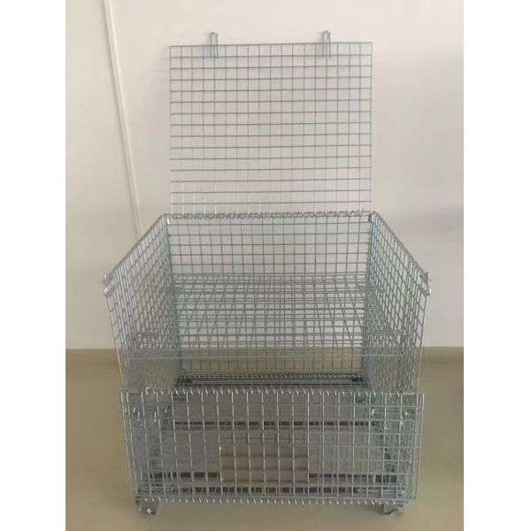 Foldable storage cage with mesh cover