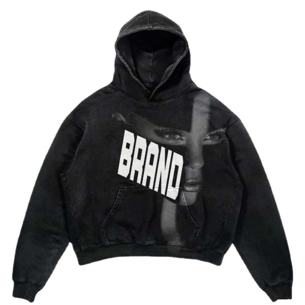 OEM/ODM Heavyweight New Fashionable Custom Logo Printing Hoodie Men Streetwear Distressed Acid Wash 450 500gsm Cotton Hoodies