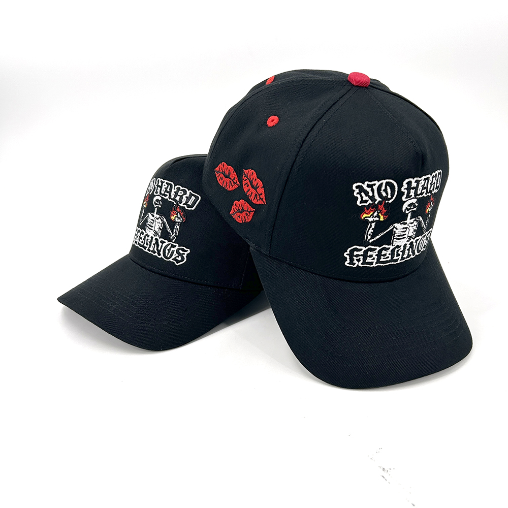 A Frame Cotton Fabric Mens Baseball Hat 5 Panel Custom Embroidered Logo