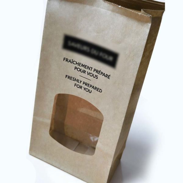 Brown Kraft Paper Window Bags Recyclable Window Tin Tie Bags Customized
