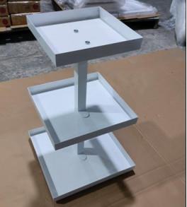 Customized Square 3 Shelf Display Stand White Table Top Display Racks Multipurpose