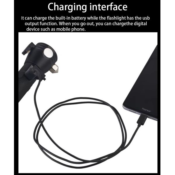 Сверхяркий светодиодный фонарь на открытом воздухе путешествие самостоятельное путешествие портативный спасательный фонарик с молотком солнечная флашка для зарядки