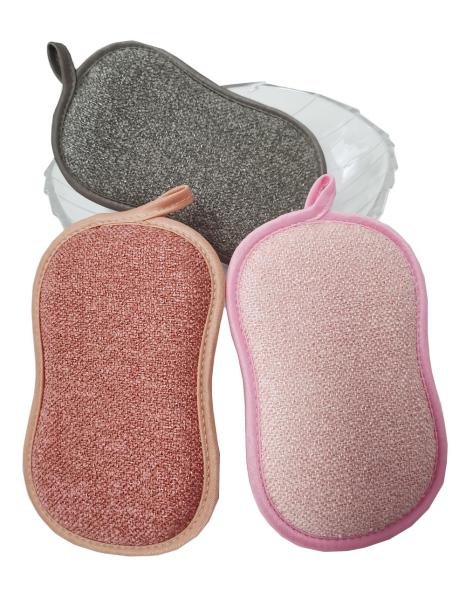 a almofada de limpeza de Microfiber do prato 300gsm esfrega a esponja para a esponja da lavagem do prato da cozinha