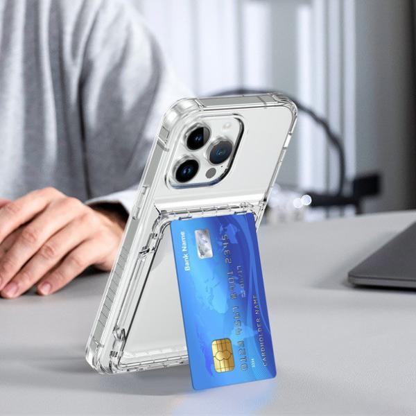 100% Teste limpo e à prova de choque TPU PC Card Slot Back Cover para iPhone 15 14 13 Pro Max