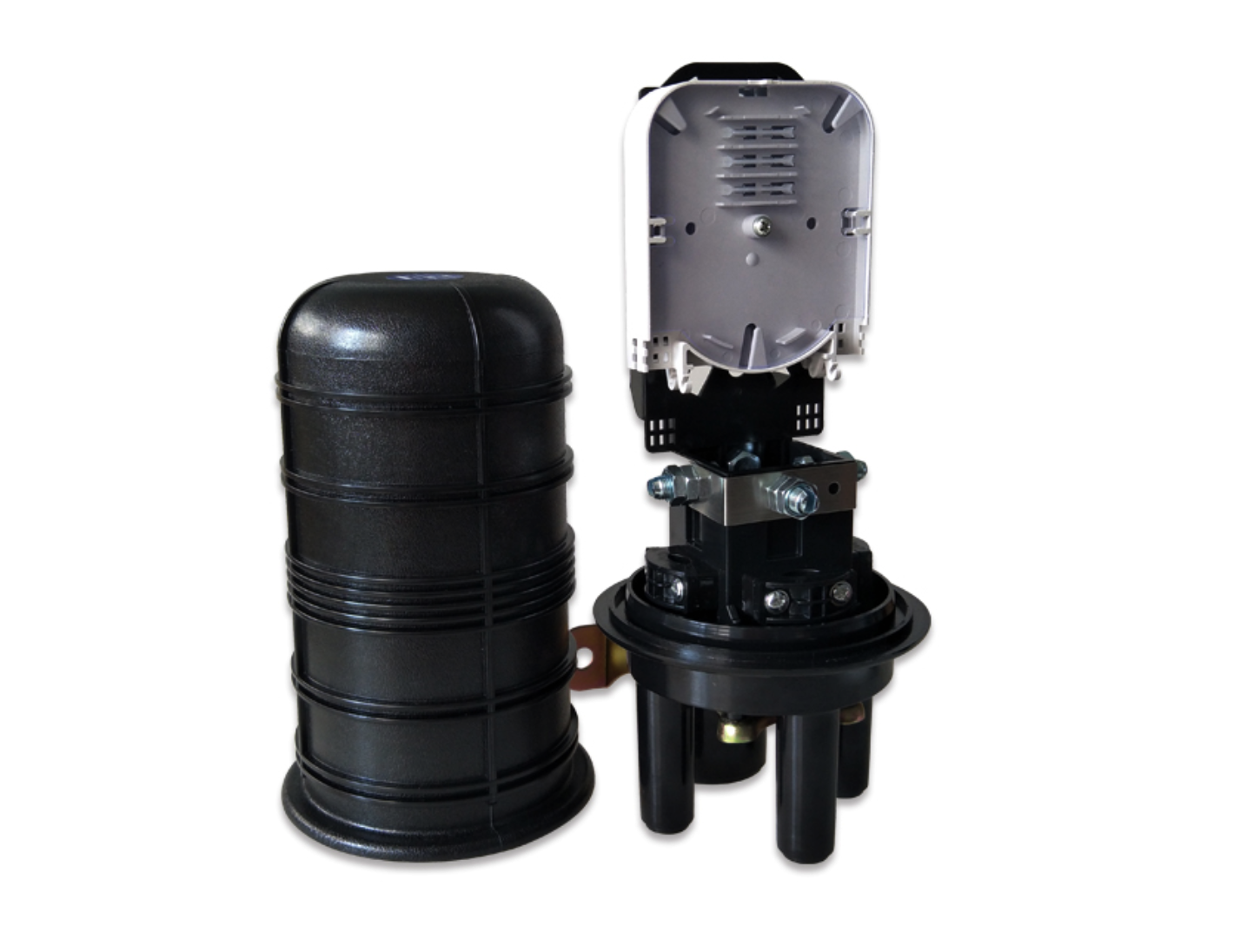 1 In 3 Out Verticalfiber Optic Cable Junction Box Mini Size 48 / 24 Fiber 4 Port