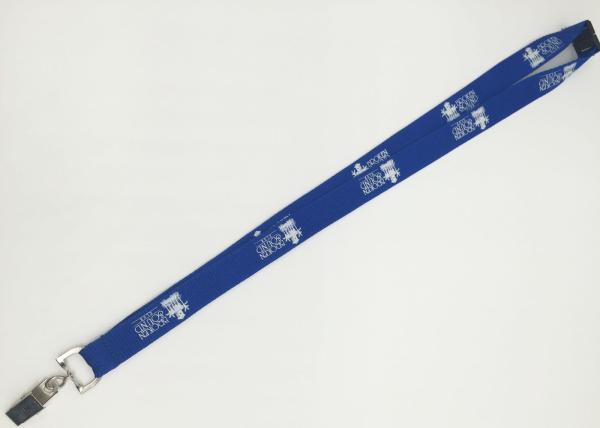 Trade Shows Silk Screen Lanyards , Royal Blue Lanyards With Customized Logo