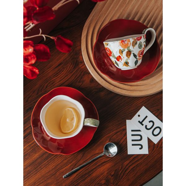 British Classical Fashion Ceramic Espresso Cups And Saucers Perfect For Garden Parties