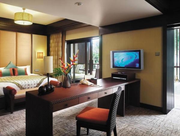 High Grade Hotel Bedroom Furniture Sets With Modern Platform Bed Writing Desk