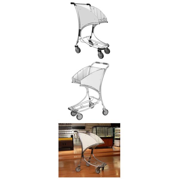 Practical Airport Luggage Carts With Strong Rubber Wheels And Durable Metal Frame