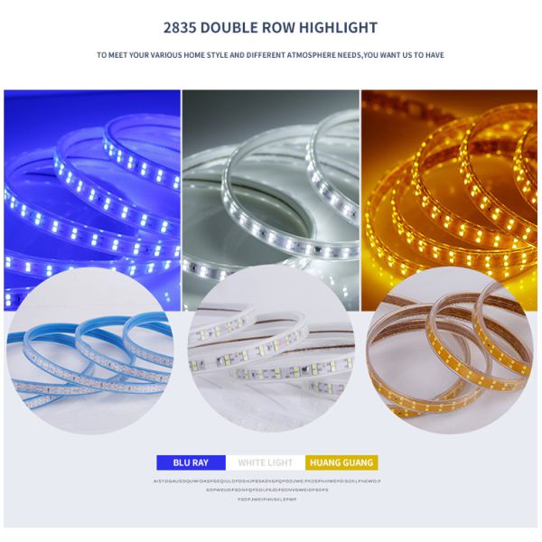 220V Living Room LED Strip Lamp Decorative Ceiling 3 Color Dimming 120 beads